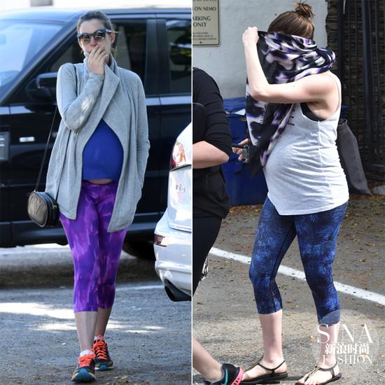 挺大肚的海瑟薇變身愛運(yùn)動的“花花蝴蝶”