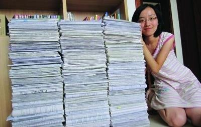 3年做的卷子有2米高 3年做的卷子有2米高