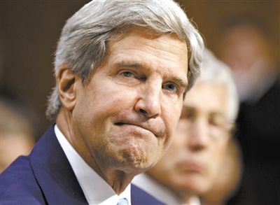 3日，克里在參院聽證會上。