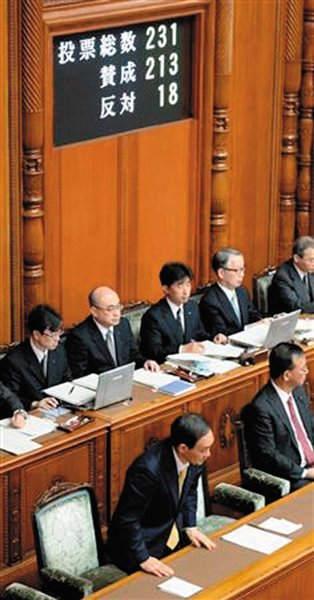 27日，日本國會(huì)參議院公布新建“國家安全保障會(huì)議”法案投票結(jié)果。