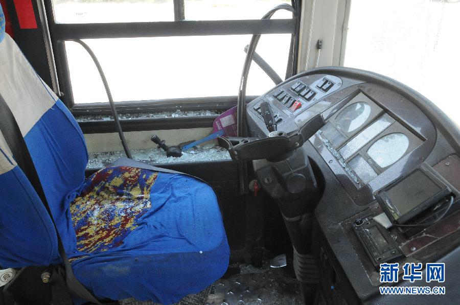 　事發(fā)公交車駕駛室（8月20日攝）。