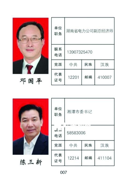 湘潭市人大常委會官網(wǎng)公開的湖南省委書記徐守盛和湘潭市委書記陳三新的信息。兩人均為湘潭選出的湖南省人大代表，陳三新同時是湘潭市人大代表。</p><p>