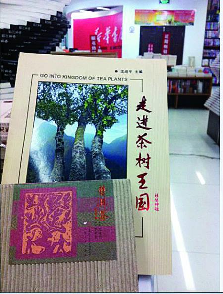 今天上午，記者在普洱市振興大道上的新華書店內(nèi)發(fā)現(xiàn)，沈培平主編的《走進茶樹王國》、《普洱茶連環(huán)畫》兩種書還在售