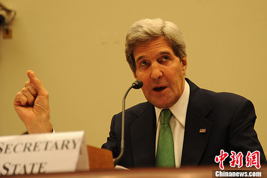 資料圖：美國國務(wù)卿克里。 中新社發(fā) 張蔚然 攝