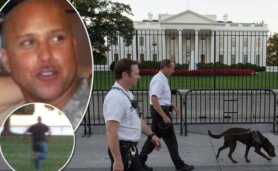 右上圖為岡薩雷斯，右下圖為他跑向白宮。