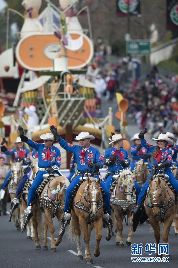 美國帕薩迪納舉行第124屆玫瑰花車游行 美國帕薩迪納舉行第124屆玫瑰花車游行