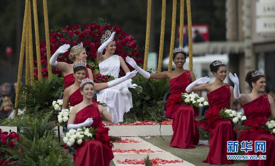 美國帕薩迪納舉行第124屆玫瑰花車游行 美國帕薩迪納舉行第124屆玫瑰花車游行
