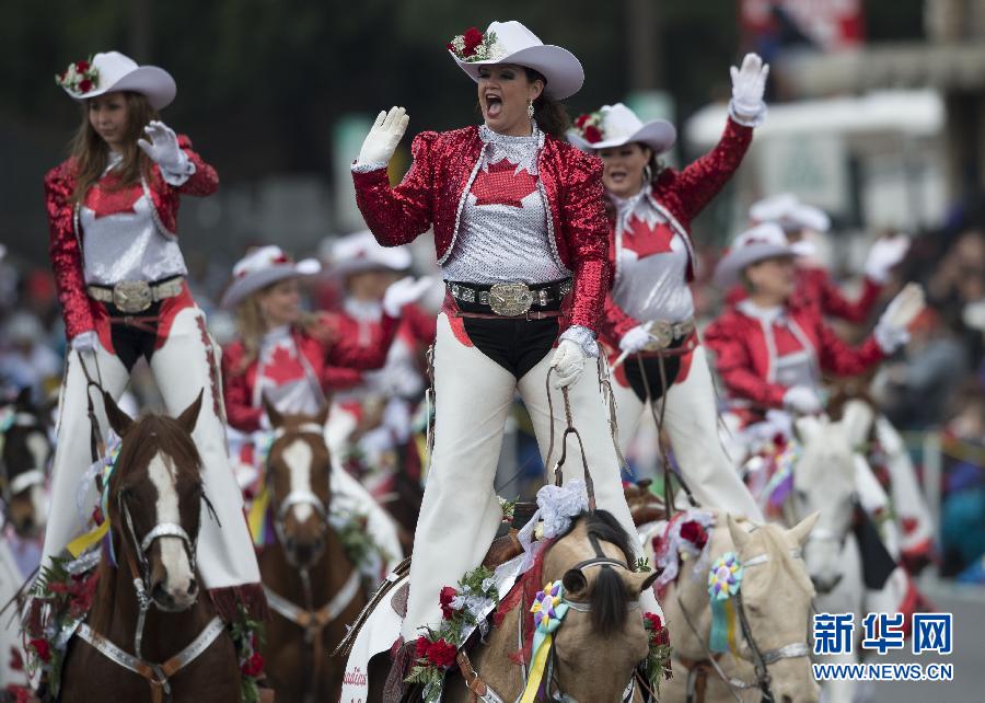 美國帕薩迪納舉行第124屆玫瑰花車游行 美國帕薩迪納舉行第124屆玫瑰花車游行