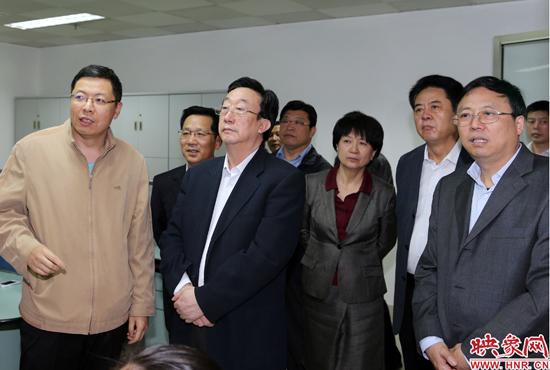 5月9日上午11點10分，河南省委書記郭庚茂一行來到映象網(wǎng)視察。映象網(wǎng)記者 邵恰 段晉哲攝