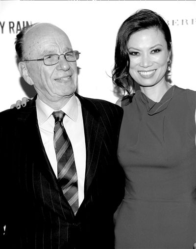 默多克與鄧文迪（2009年資料圖）。圖/東方IC