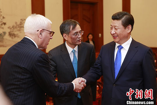 10月23日，中國國家主席習近平在北京釣魚臺國賓館會見清華大學經(jīng)濟管理學院顧問委員會海外委員。