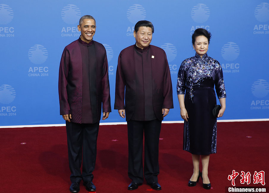 圖為習近平夫婦歡迎美國總統(tǒng)奧巴馬。中新社發(fā) 杜洋 攝