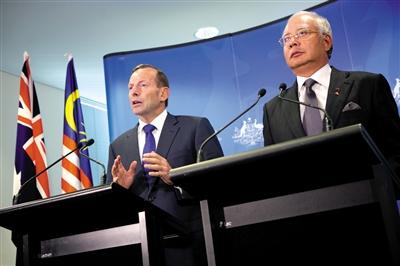 3日，澳大利亞珀斯城區(qū)，澳大利亞和馬來西亞兩國總理舉行聯(lián)合發(fā)布會。